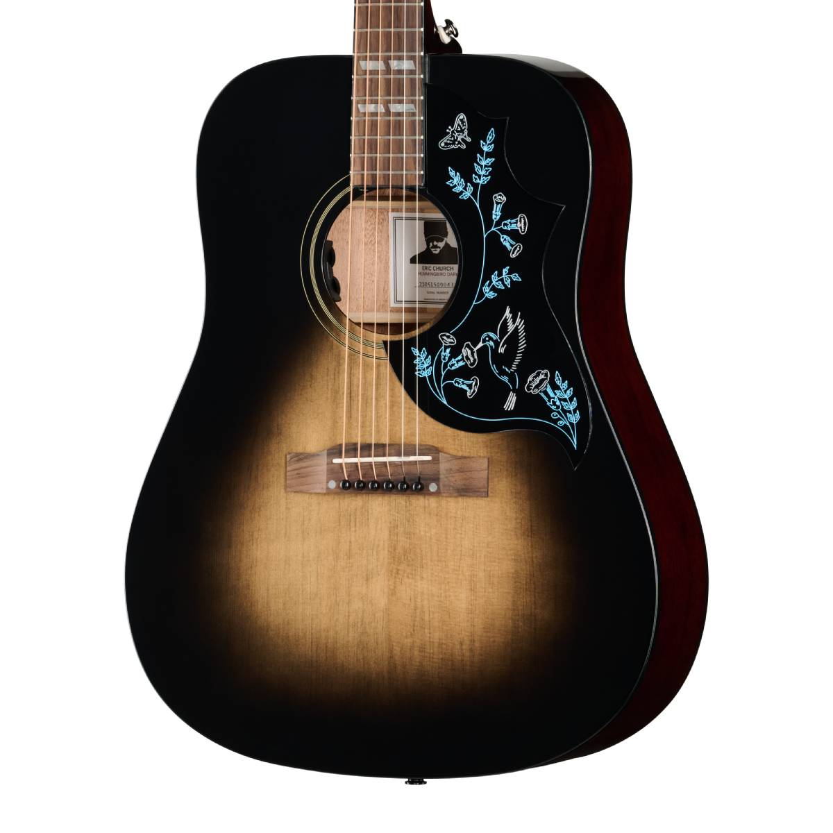 Epiphone Eric Church Hummingbird Dark Acoustic Guitar Cobra Burst - EAECCBNH1