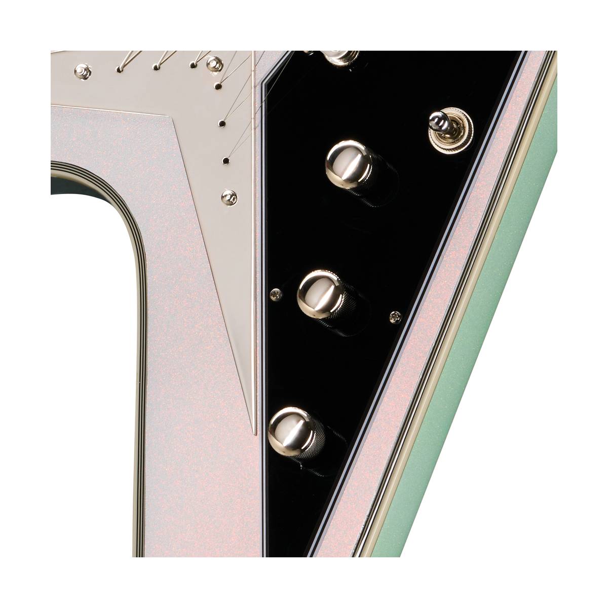 Epiphone Futura Flying V Custom Electric Guitar Quicksilver Shift - EIFFVCQSSNH