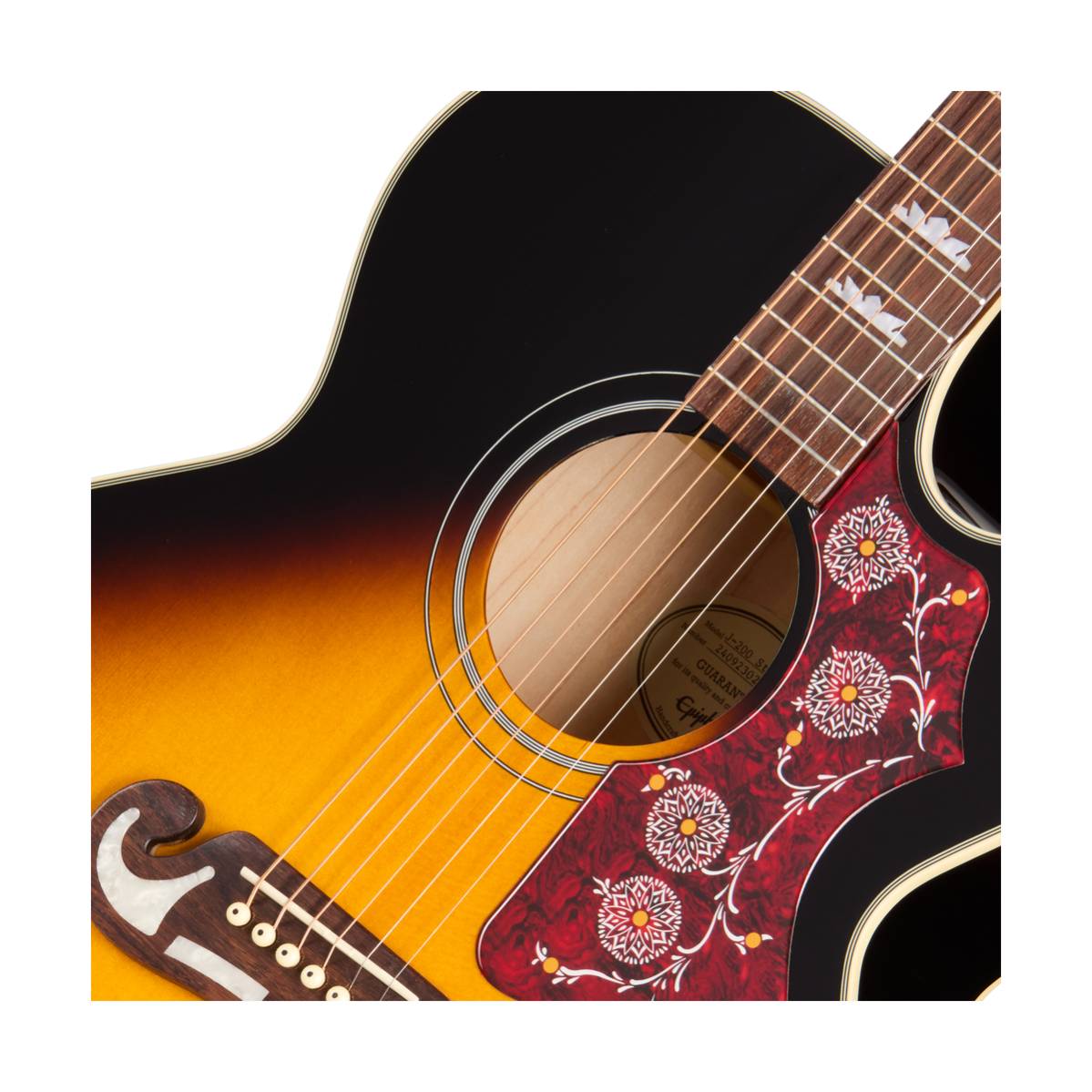 Epiphone J-200 Studio EC Acoustic Guitar Vintage Sunburst w/ Pickup - EASJ2CVSNH1