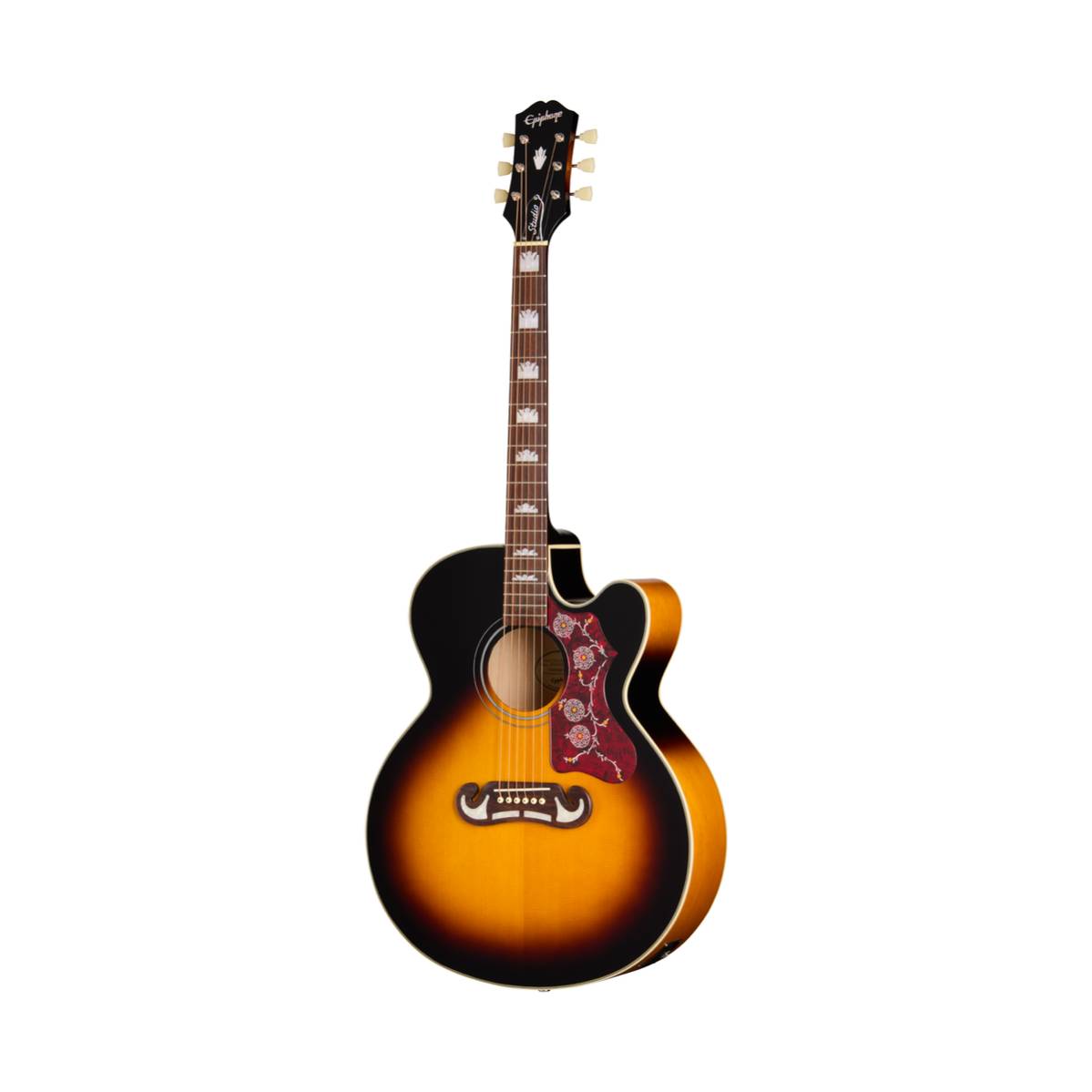 Epiphone J-200 Studio EC Acoustic Guitar Vintage Sunburst w/ Pickup - EASJ2CVSNH1