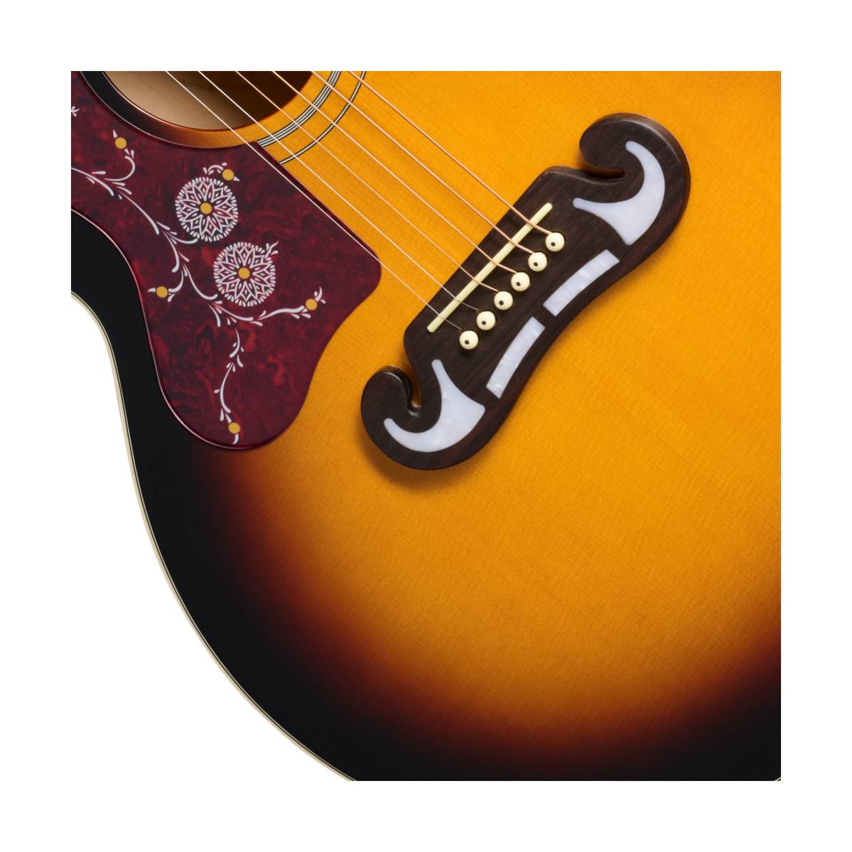 Epiphone J-200 Studio Acoustic Guitar Left Handed Vintage Sunburst w/ Pickup - EASJ2VSNH1L