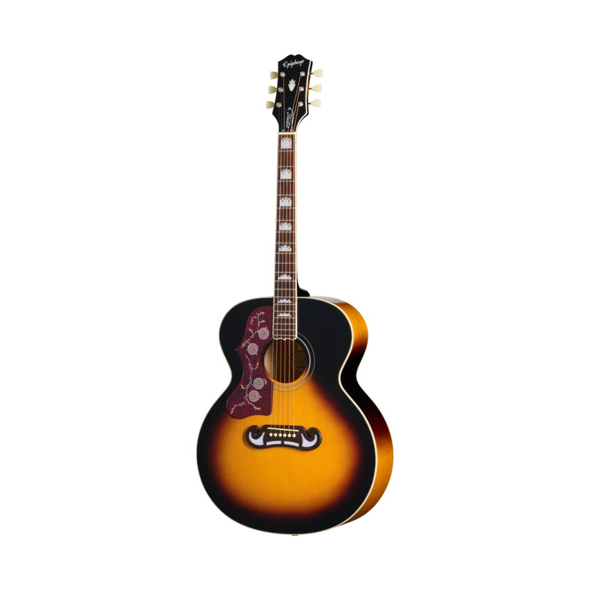 Epiphone J-200 Studio Acoustic Guitar Left Handed Vintage Sunburst w/ Pickup - EASJ2VSNH1L