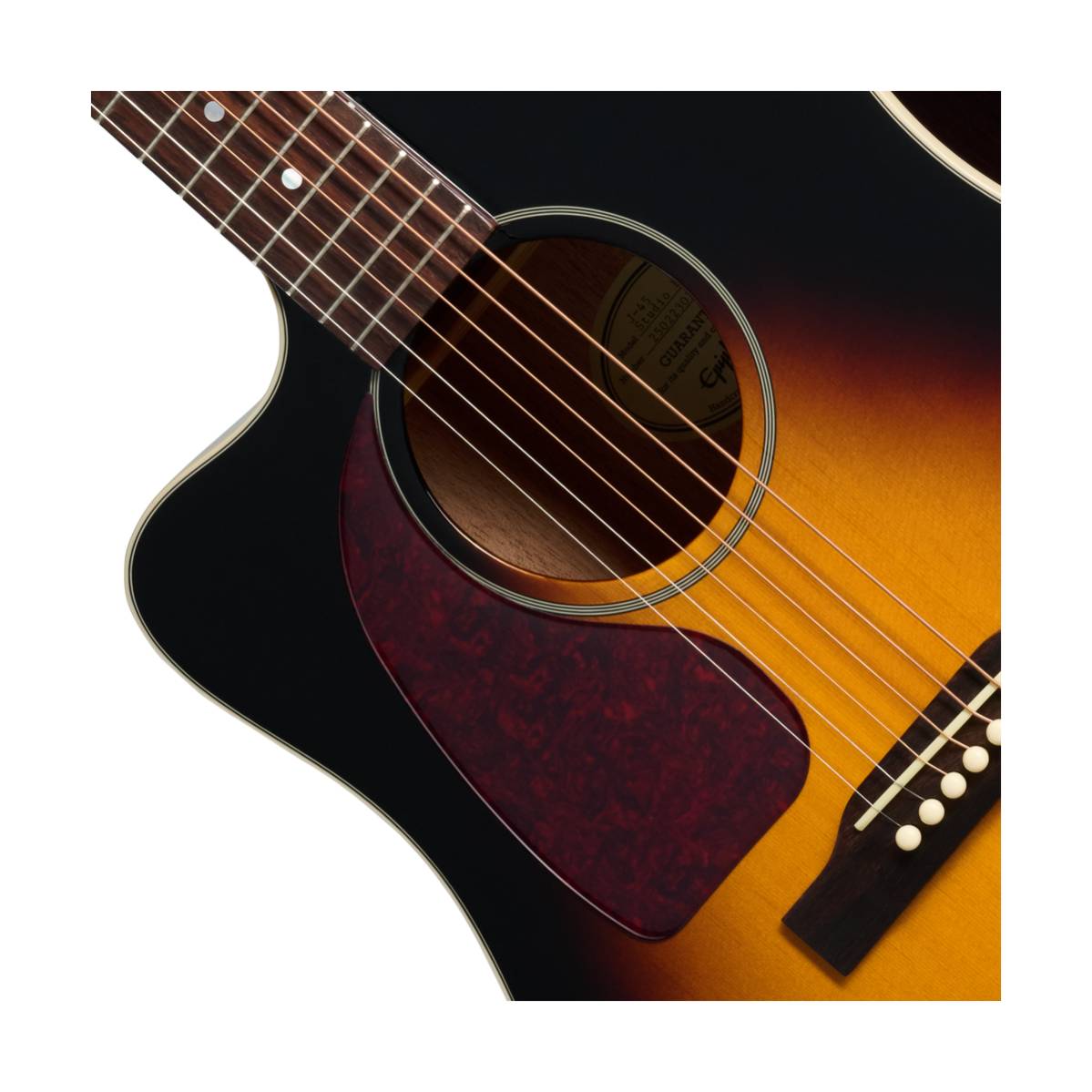 Epiphone J-45 Studio EC Acoustic Guitar Left Handed Vintage Sunburst w/ Pickup - EAS4CVSNH1L