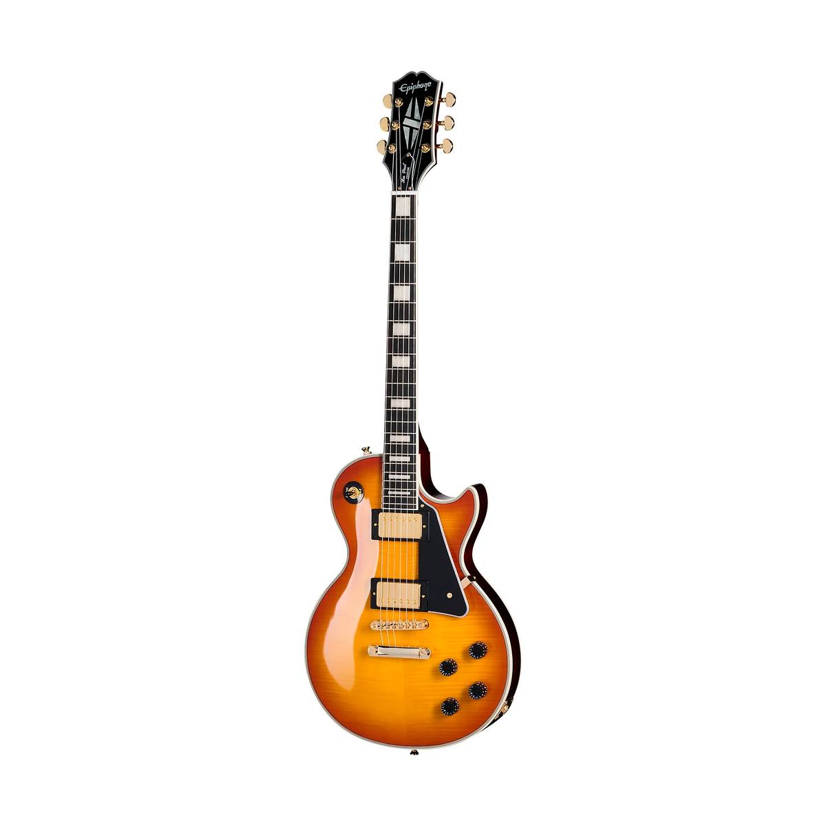 Epiphone Les Paul Custom Figured Electric Guitar Iced Tea Burst w/ Bag - EILPCITGH3