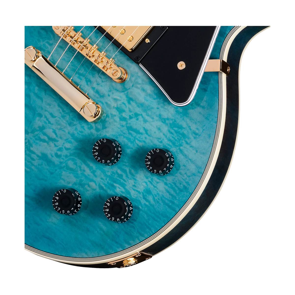 Epiphone Les Paul Custom Quilt Electric Guitar Ocean Blue Burst w/ Bag - EILPCOBGH3