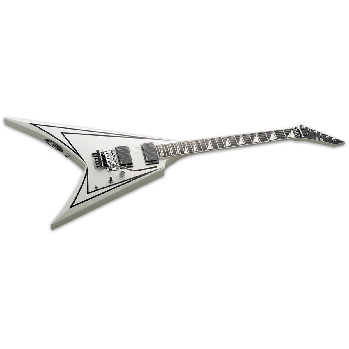 ESP E-II SV Electric Guitar Snow White & Black Stripes w/ EMGs