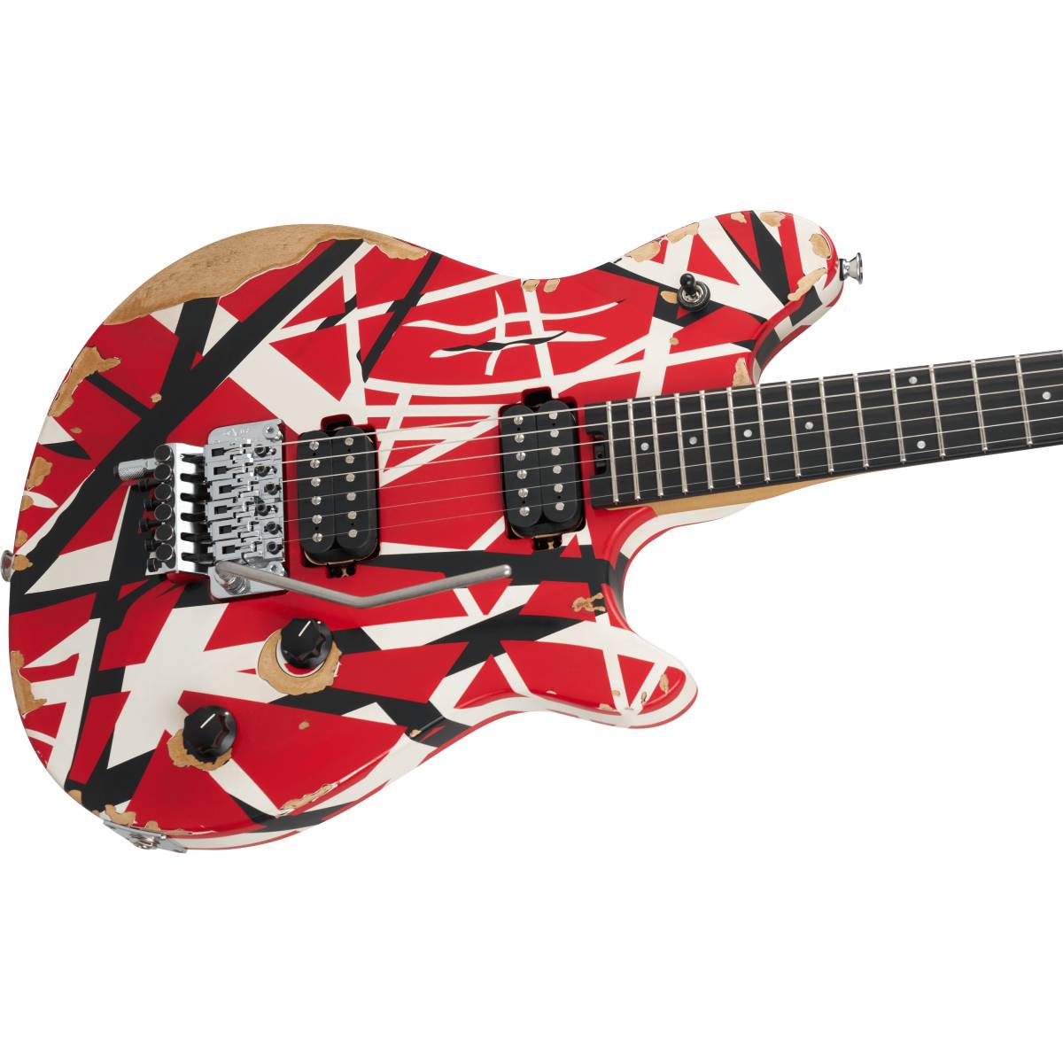 EVH Limited Edition Wolfgang Special Striped Series Electric Guitar Ebony Fingerboard Red, Black & White Aged - 5107500315