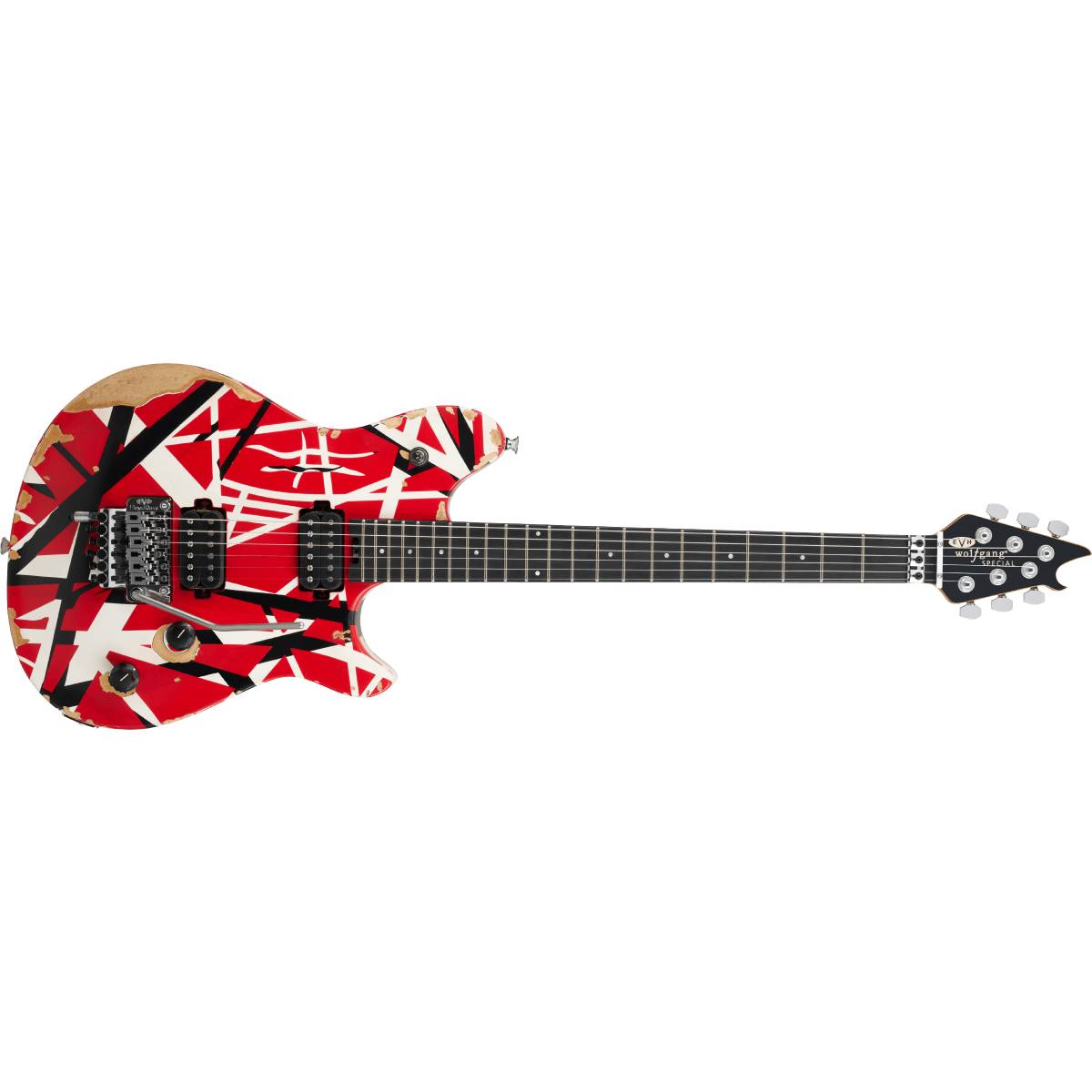 EVH Limited Edition Wolfgang Special Striped Series Electric Guitar Ebony Fingerboard Red, Black & White Aged - 5107500315