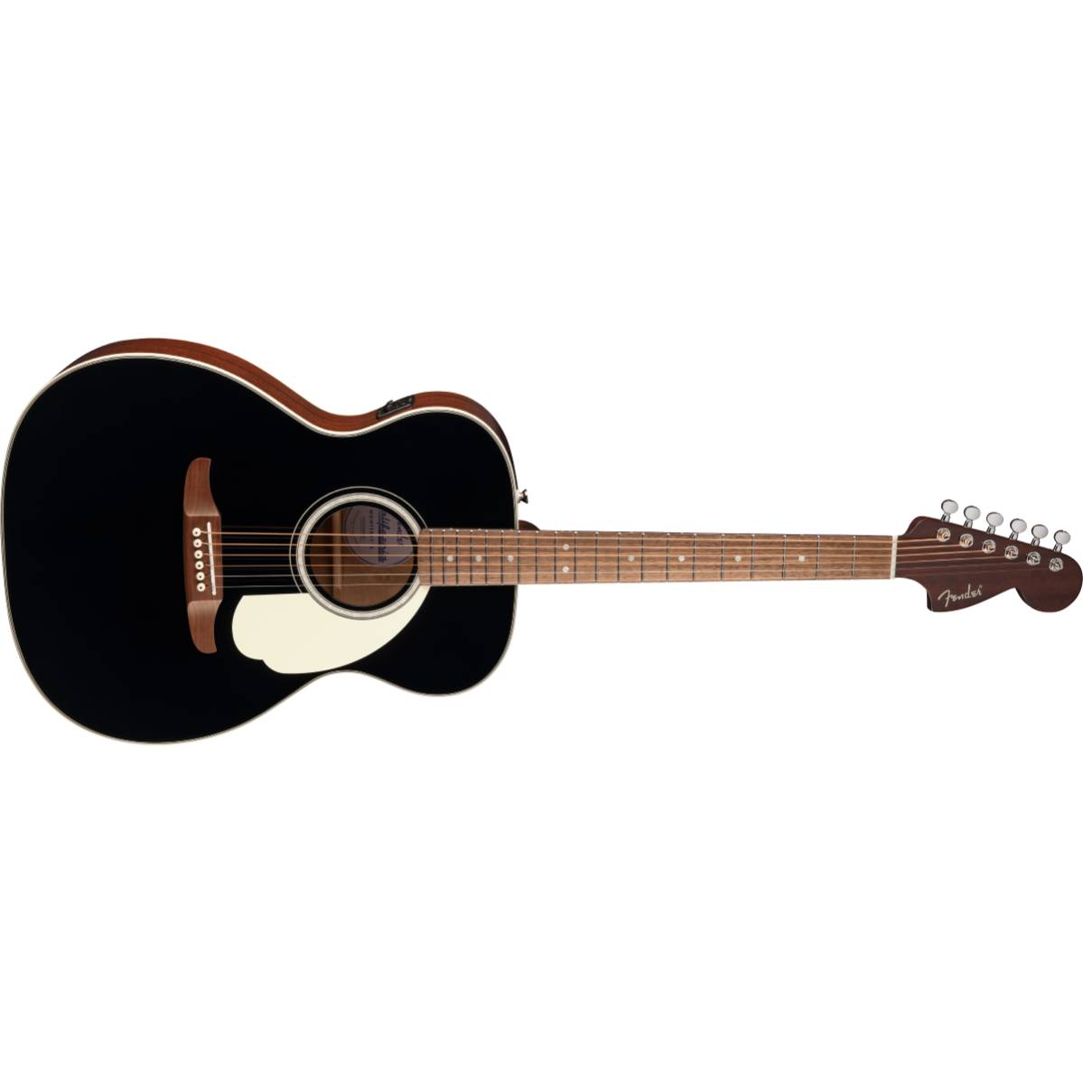 Fender California Deluxe Monterey E Acoustic Guitar Black w/ Ivory Pickguard w/ Pickup - 0974651506