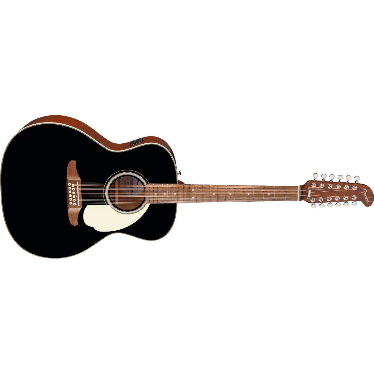 Fender California Deluxe Villager E Acoustic Guitar 12-String Black w/ Pickup - 0974711506