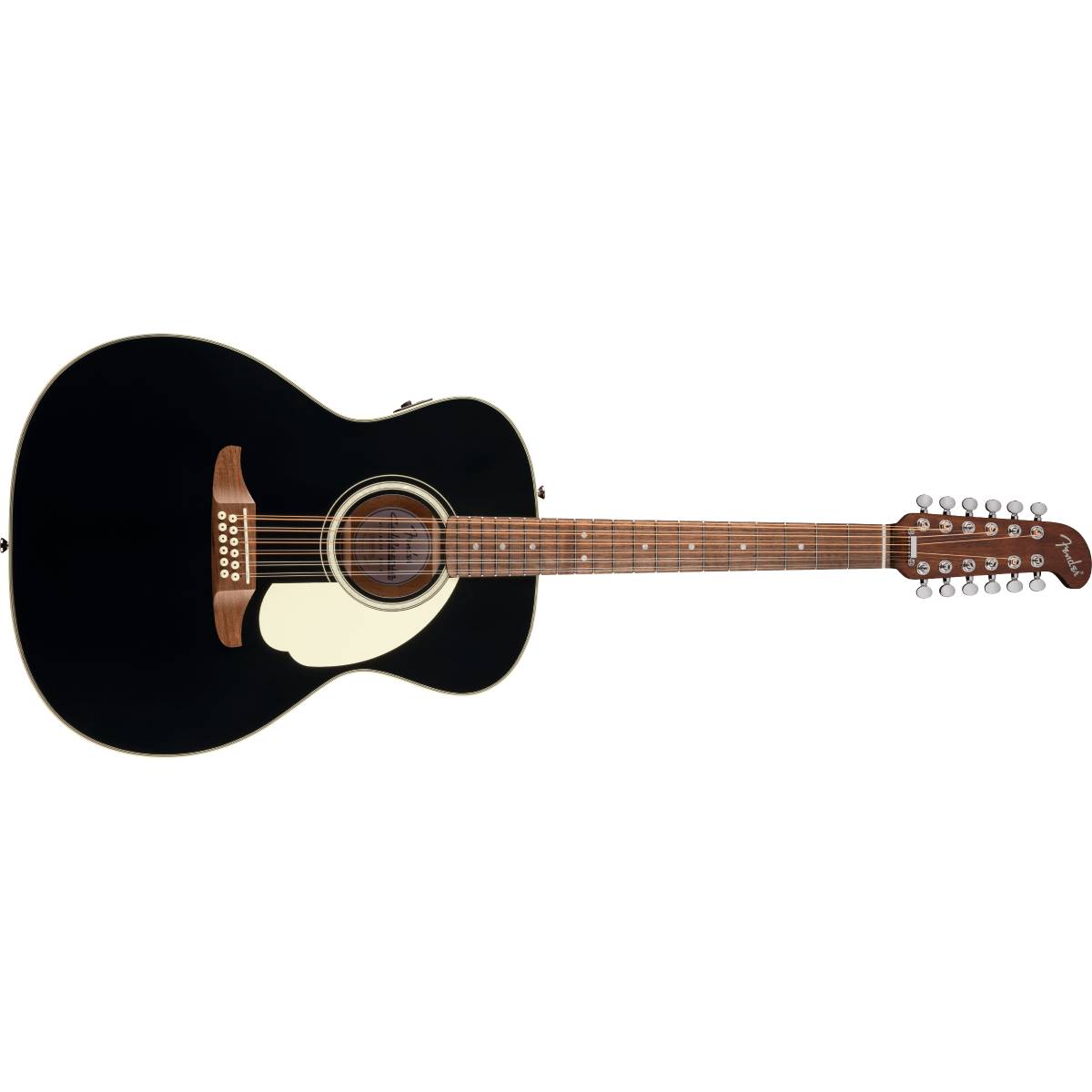 Fender California Deluxe Villager E Acoustic Guitar 12-String Black w/ Pickup - 0974711506