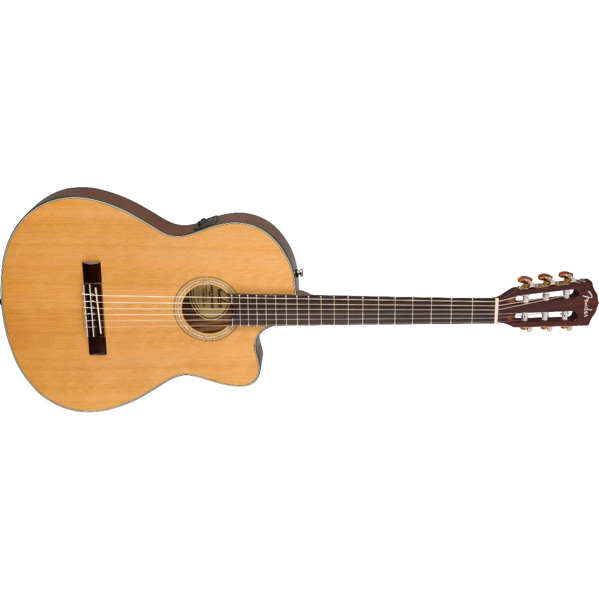 Fender CN-140SCE Classical Nylon Acoustic Guitar Natural w/ Cutaway, Pickup & Case - 0970264321