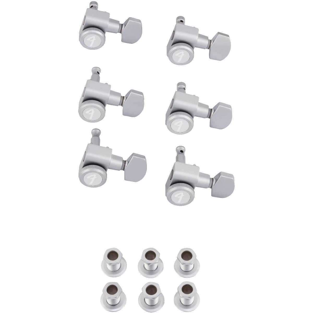 Fender Locking Tuners Brushed Chrome - Stratocaster/Telecaster Tuning Machines (6 Pack) - 0990818000