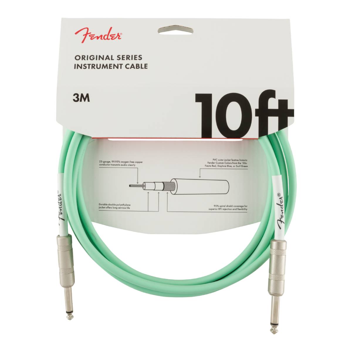 Fender Original Series Instrument Cable 3m (10ft) Surf Green - 0990510058