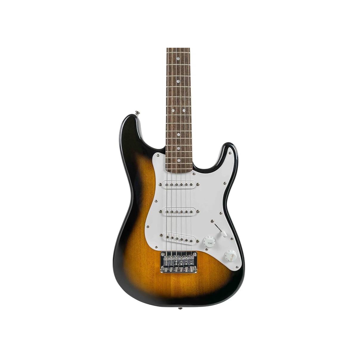 Fender Squier FSR Mini Stratocaster Electric Guitar Brown Sunburst w/ White Pickguard - 0370121532