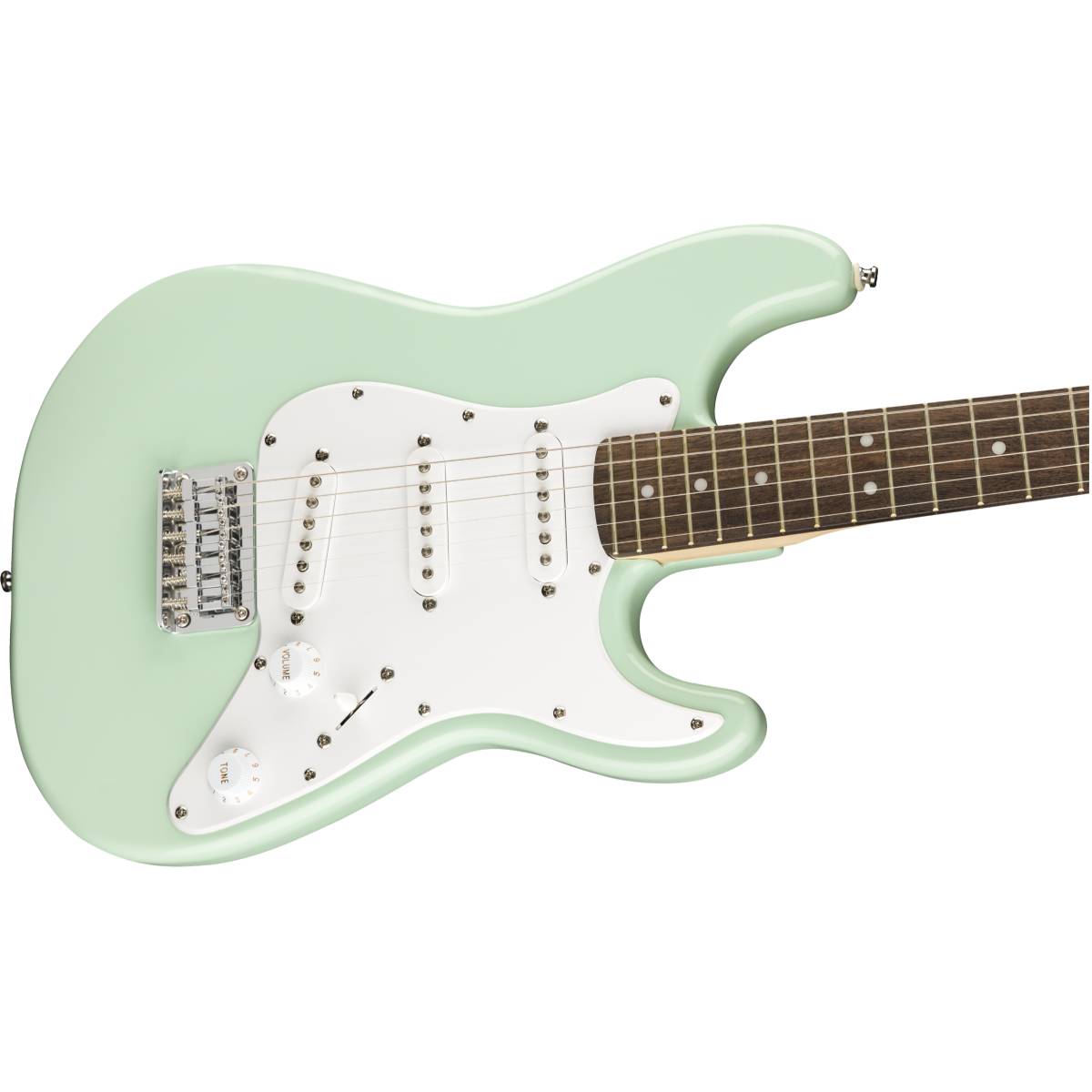 Fender Squier FSR Mini Stratocaster Electric Guitar Surf Green w/ White Pickguard - 0370121557