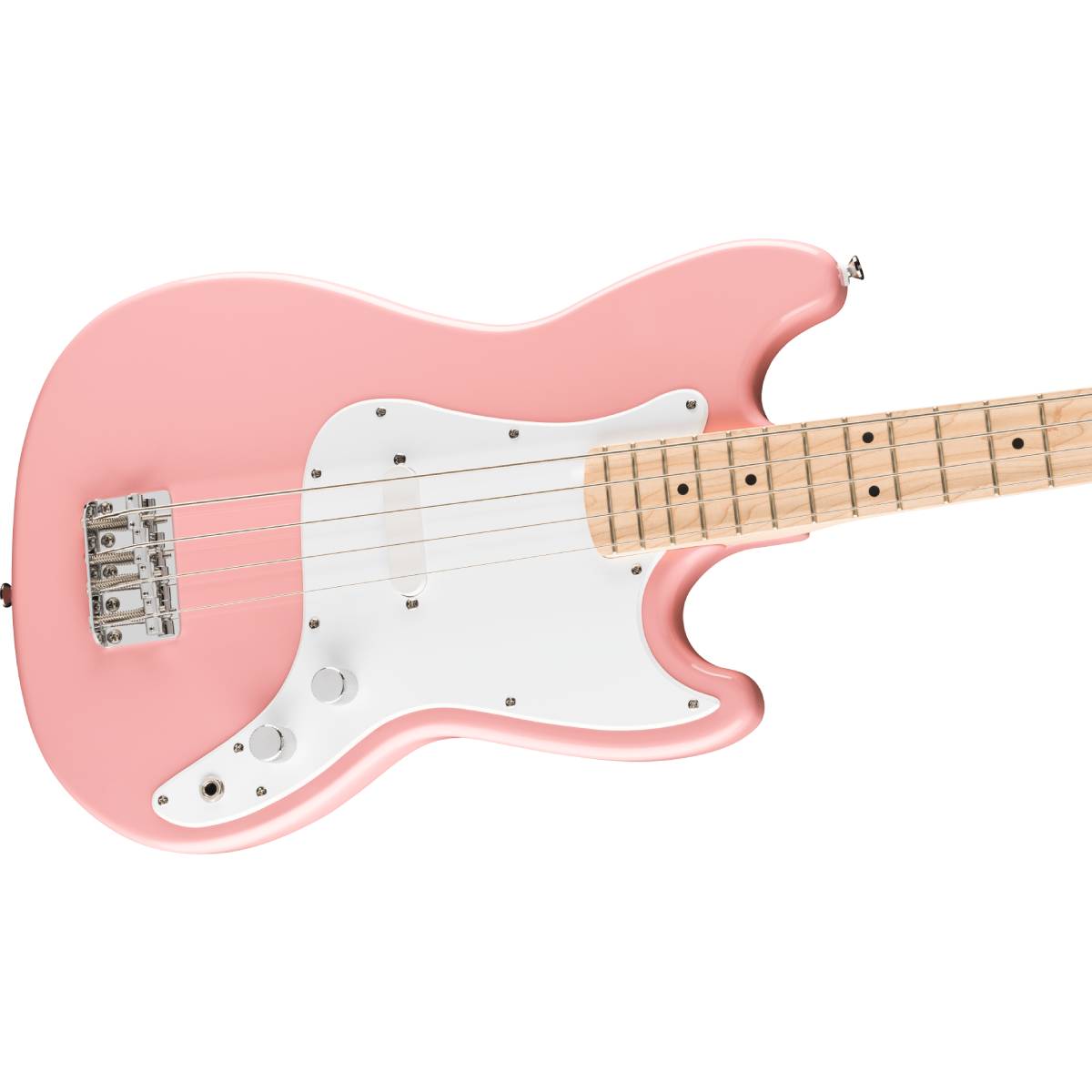 Fender Squier FSR Sonic Bronco Bass Guitar Shell Pink w/ White Pickguard - 0373802556