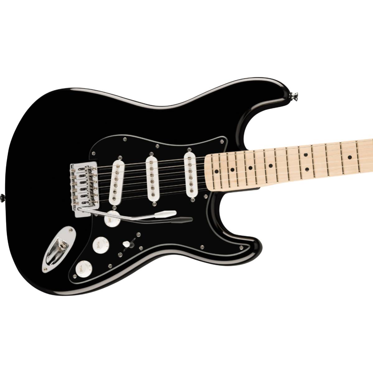 Fender Squier FSR Sonic Stratocaster Electric Guitar Black w/ Black Pickguard - 0373154506