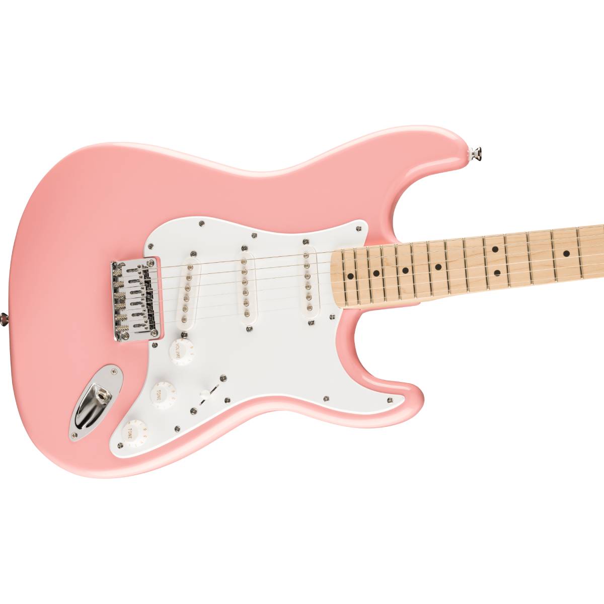 Fender Squier FSR Sonic Stratocaster HT Electric Guitar Shell Pink w/ White Pickguard - 0373252556