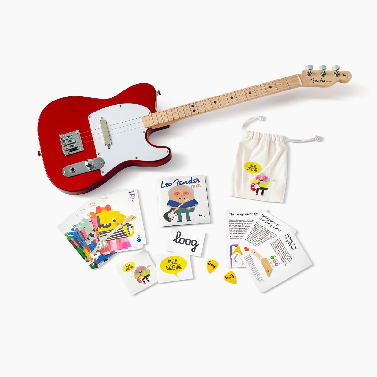 Fender Telecaster by Loog Pro Electric Guitar - Candy Apple Red (Ages 6+)