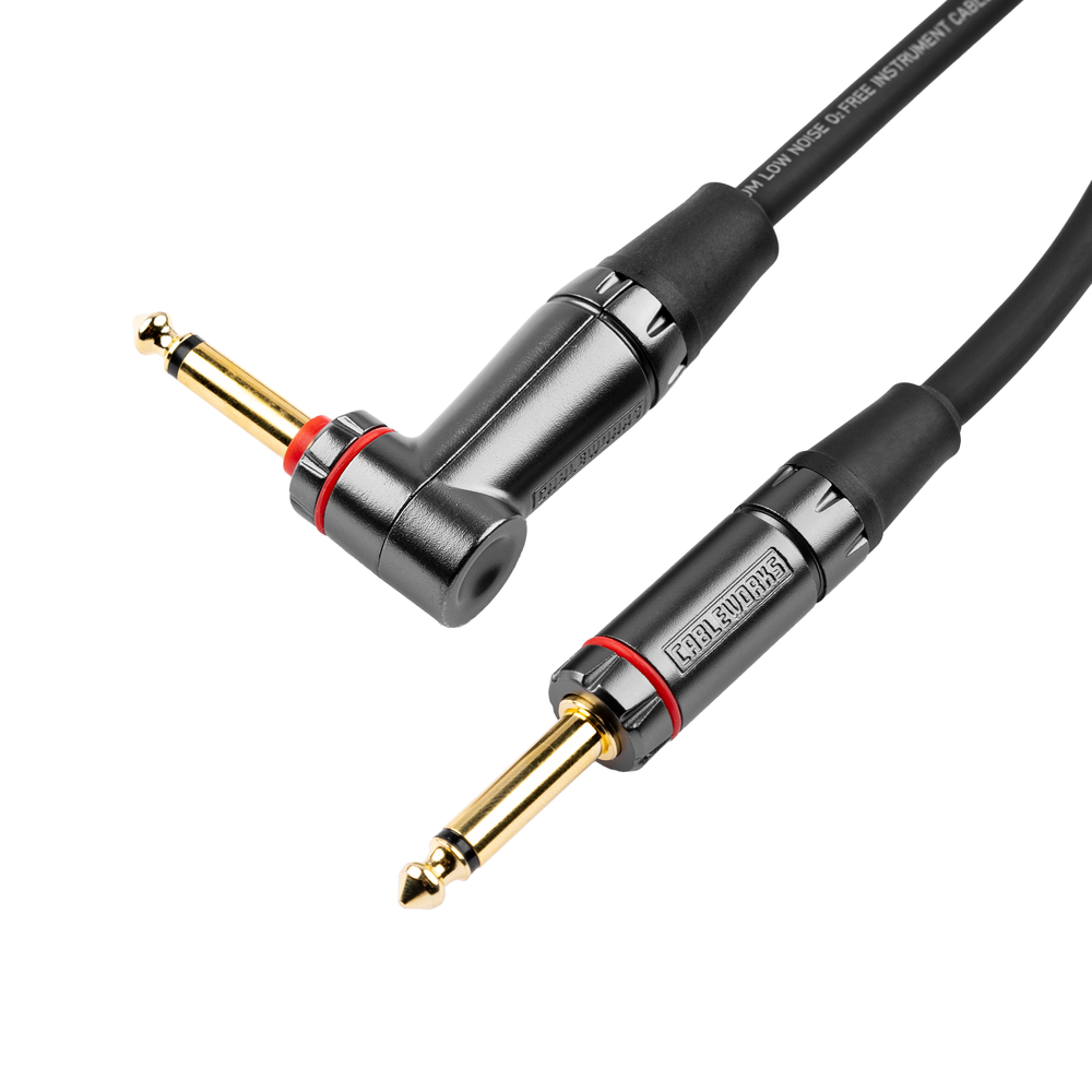 Gator Headliner Series GCWH-INS-10RAQT Guitar Cable 3m (10ft) Straight to Right Angle Quiet Instrument Lead