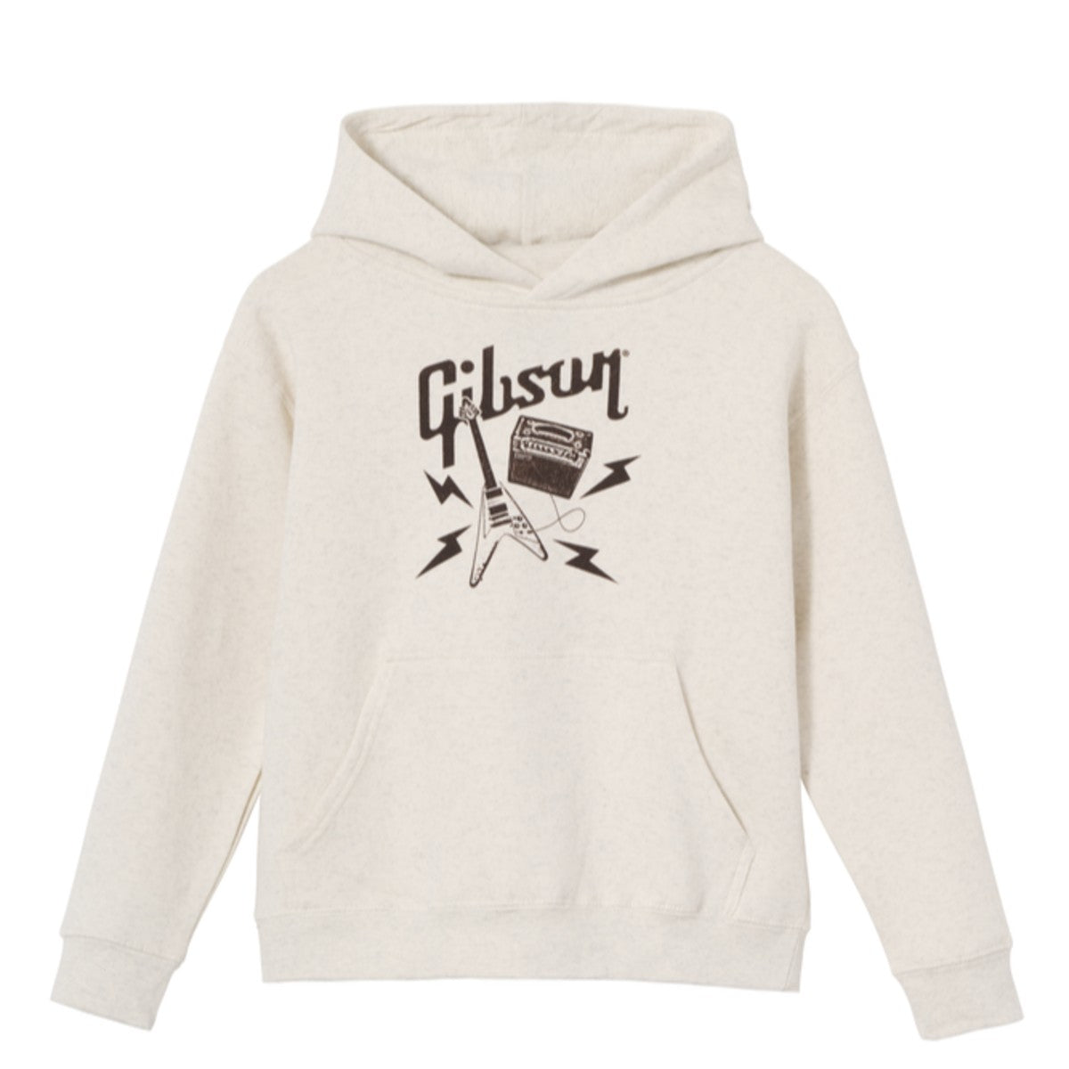 Gibson Kids Flying V Pullover Hoodie Cream Medium - GA-KIDS-HD-V-MD