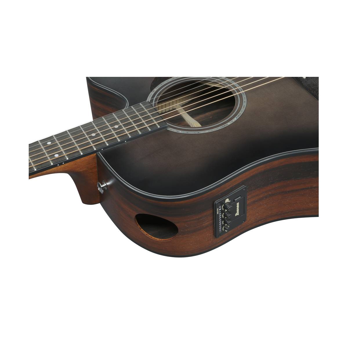 Ibanez AAD70CE Acoustic Guitar Transparent Charcoal Burst Low Gloss Top w/ Pickup