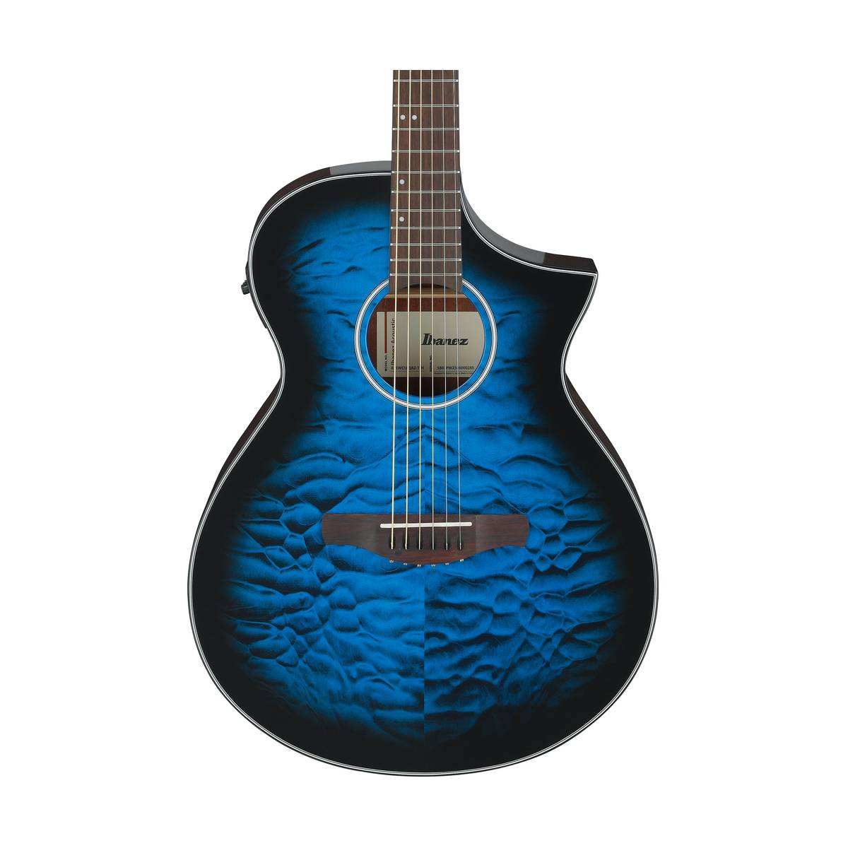 Ibanez AEWC16QA Acoustic Guitar Transparent Blue Sunburst High Gloss w/ Pickup