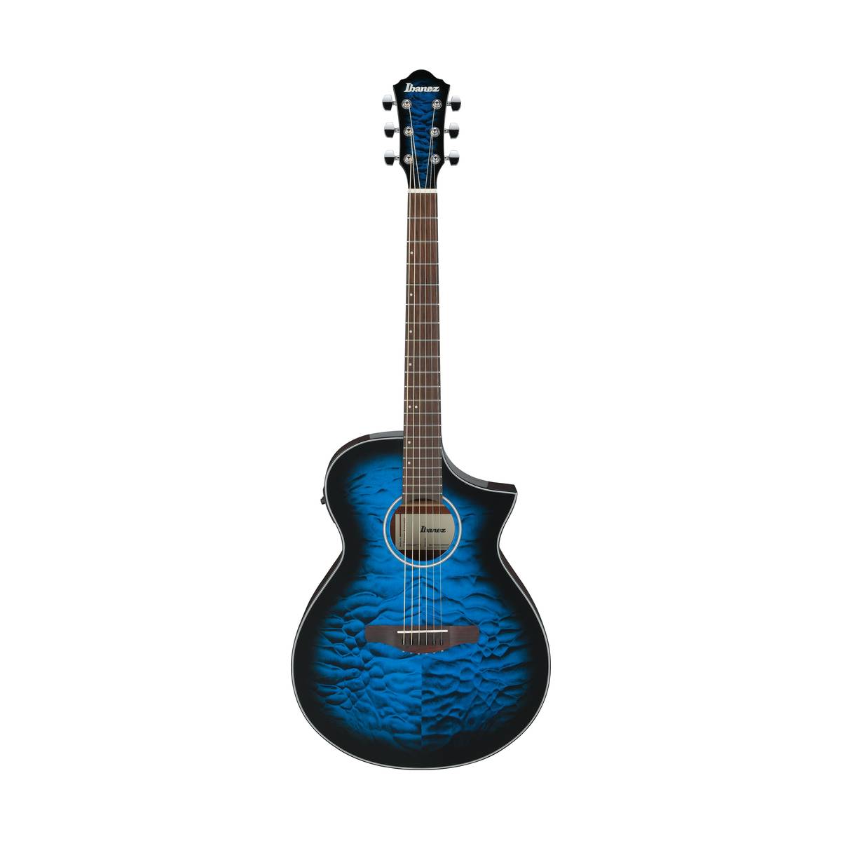 Ibanez AEWC16QA Acoustic Guitar Transparent Blue Sunburst High Gloss w/ Pickup