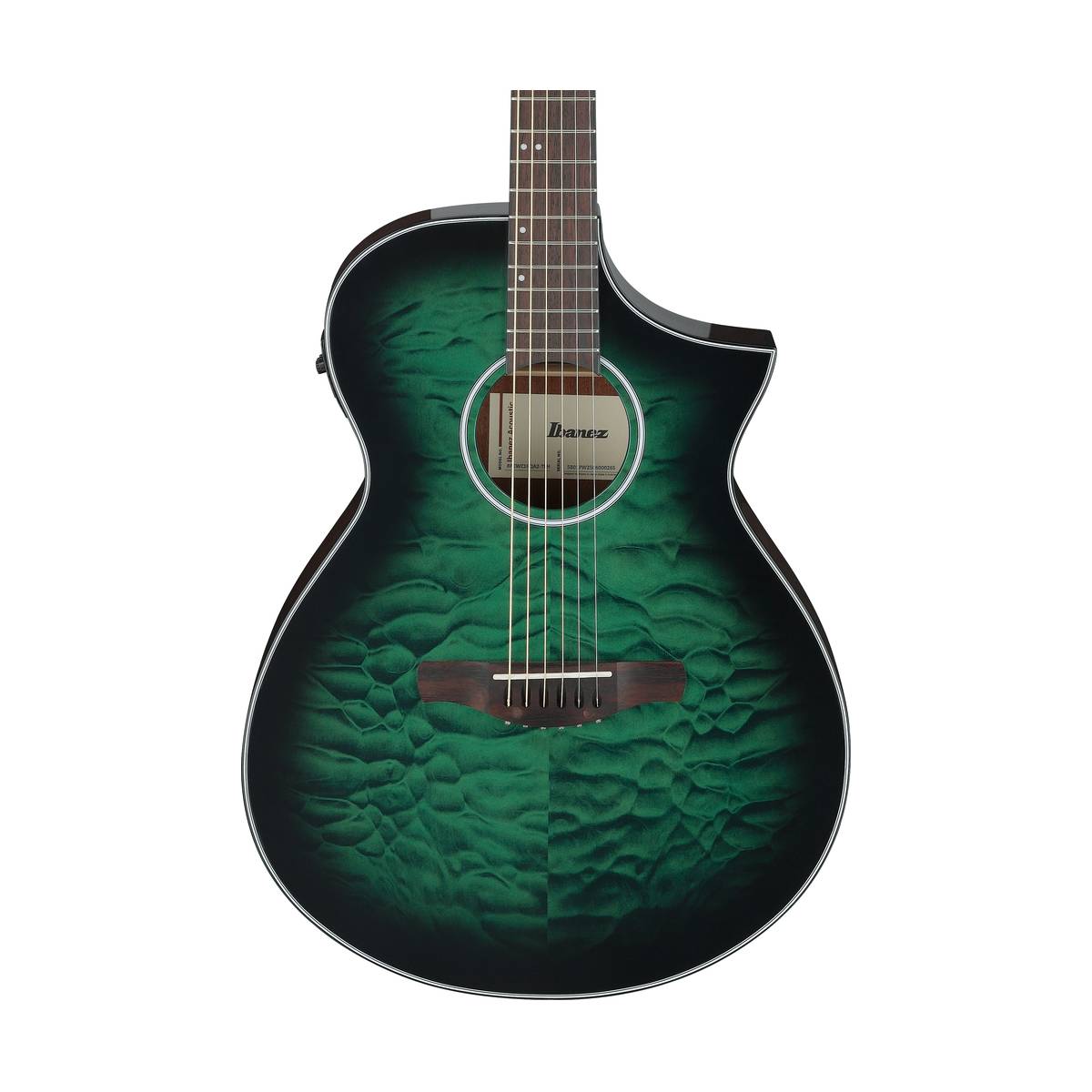 Ibanez AEWC16QA Acoustic Guitar Transparent Emerald Burst High Gloss w/ Pickup