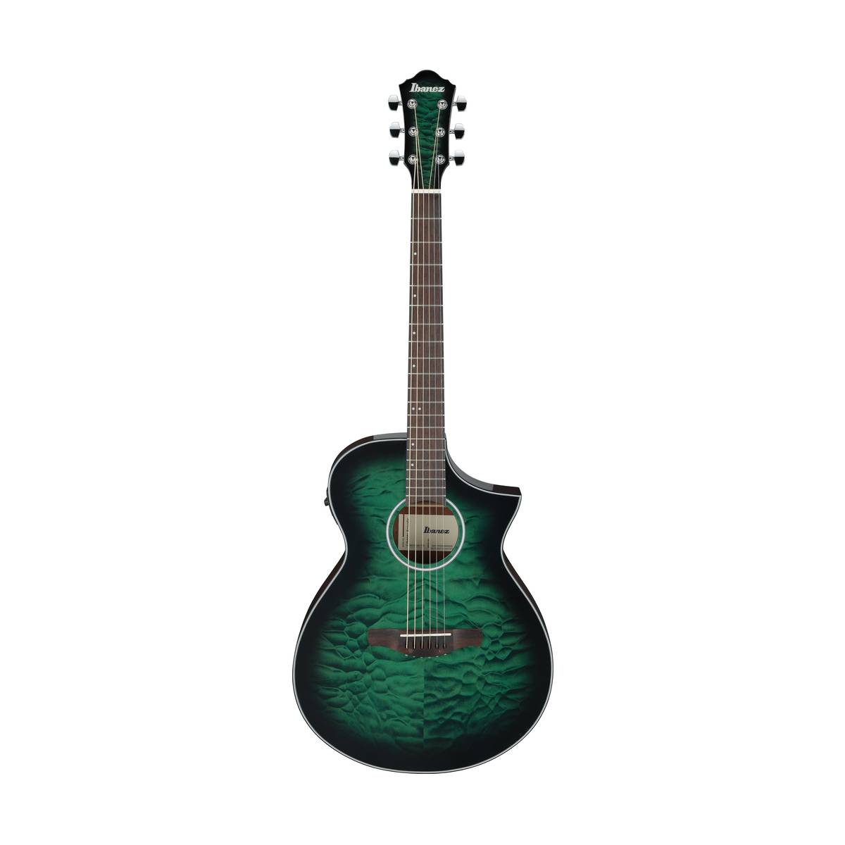 Ibanez AEWC16QA Acoustic Guitar Transparent Emerald Burst High Gloss w/ Pickup