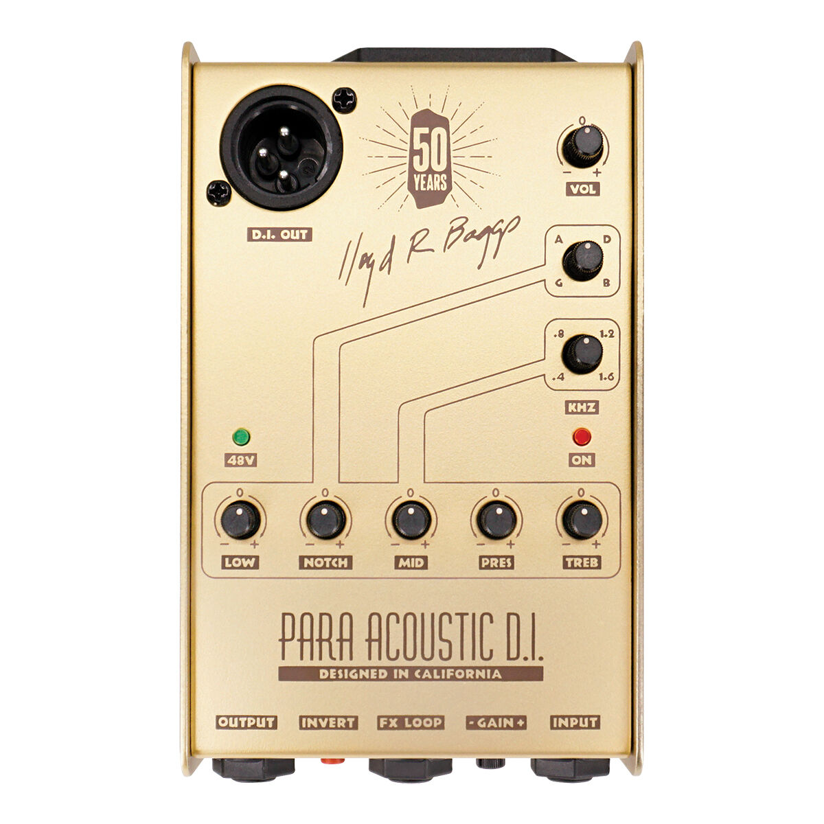 LR Baggs Para DI Acoustic Guitar Preamp Pedal 5 Band EQ Direct