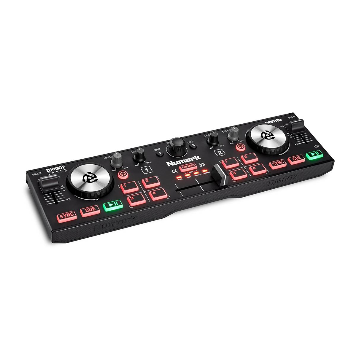 Numark DJ2GO2 Touch Pocket DJ Controller w/ Capacitive Touch Jog Wheels