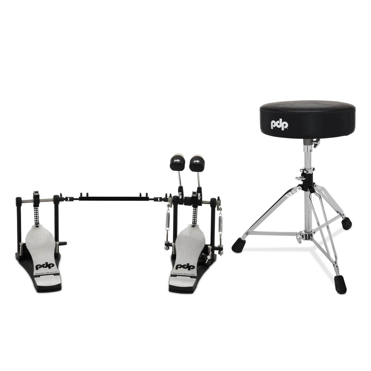 PDP Drums 800 Series Hardware Pack 2-Piece - PDDP812 Double Kick Pedal & PDDT810RB Stool