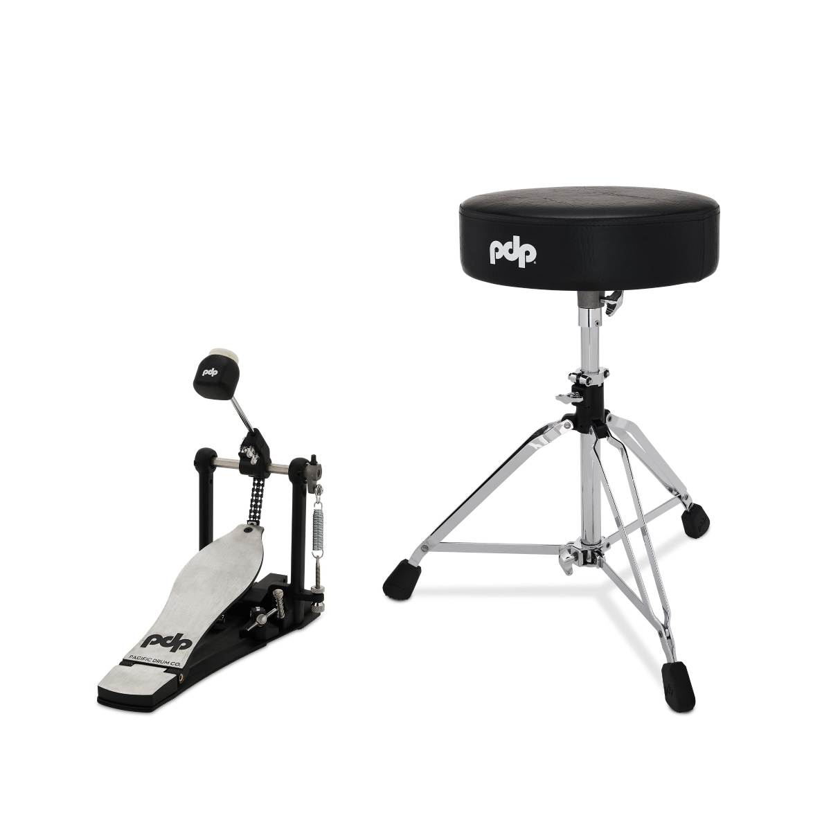 PDP Drums 800 Series Hardware Pack 2-Piece - PDSP810 Single Kick Pedal & PDDT810RB Stool