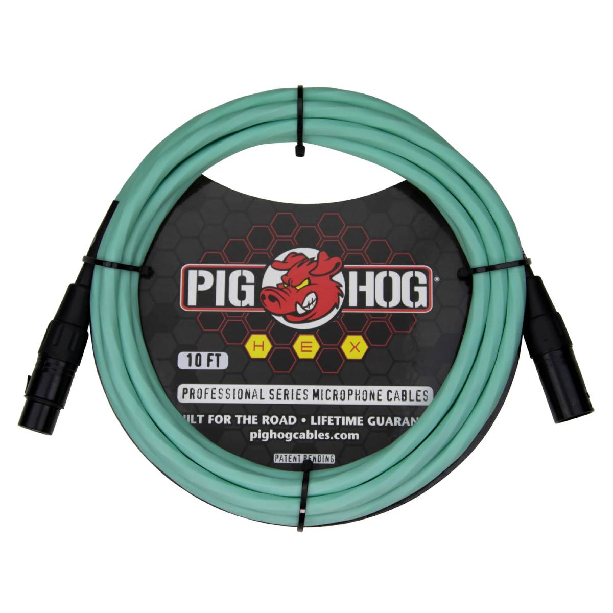 Pig Hog Hex Series Microphone Cable 3m (10ft) XLR Lead - Seafoam Green - PHMH10SG