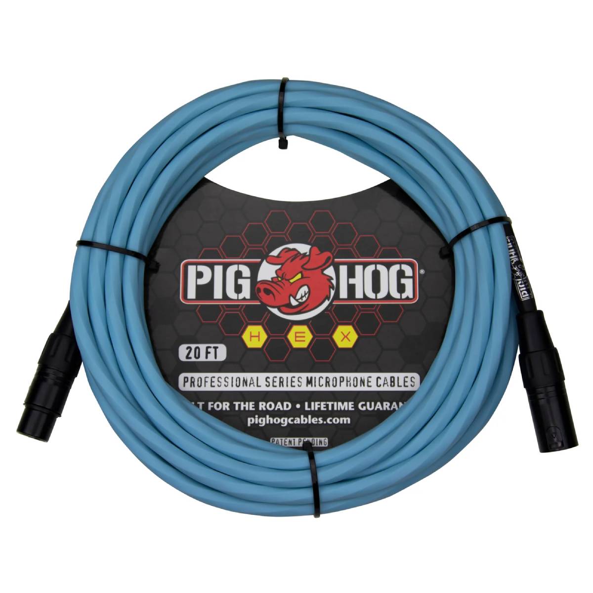 Pig Hog Hex Series Microphone Cable 6m (20ft) XLR Lead - Daphne Blue - PHMH20DB
