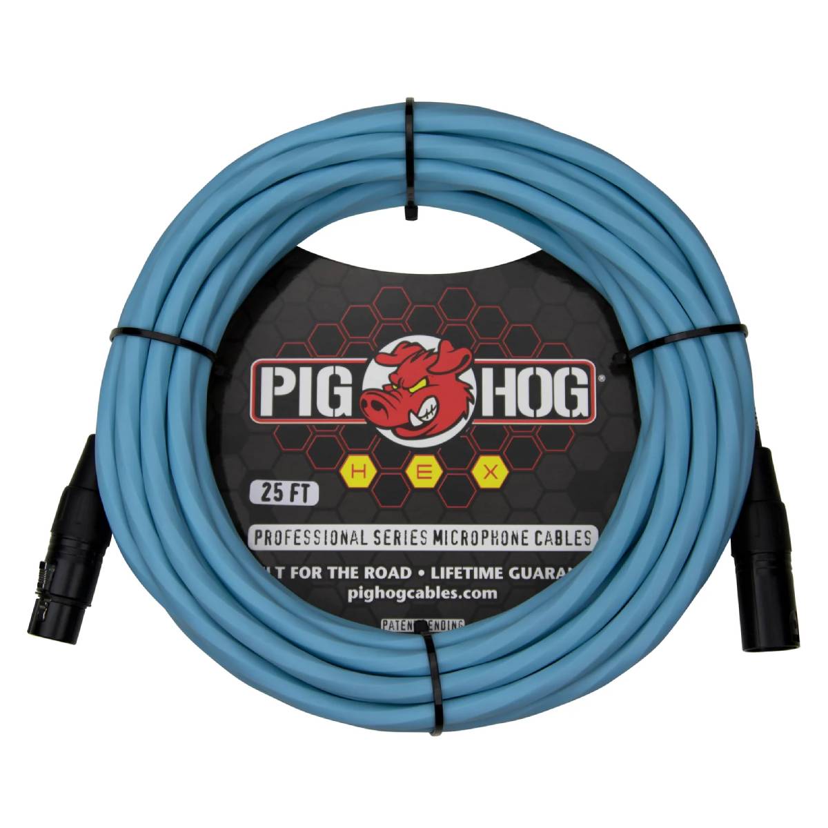 Pig Hog Hex Series Microphone Cable 7.5m (25ft) XLR Lead - Daphne Blue - PHMH25DB