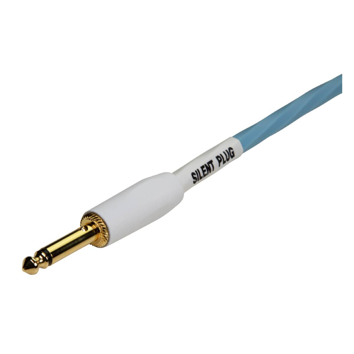 Pig Hog Hex Series Silent Guitar Cable 5.5m (18.6ft) Instrument Lead - Daphne Blue w/ Right Angle - PHSH186DBR