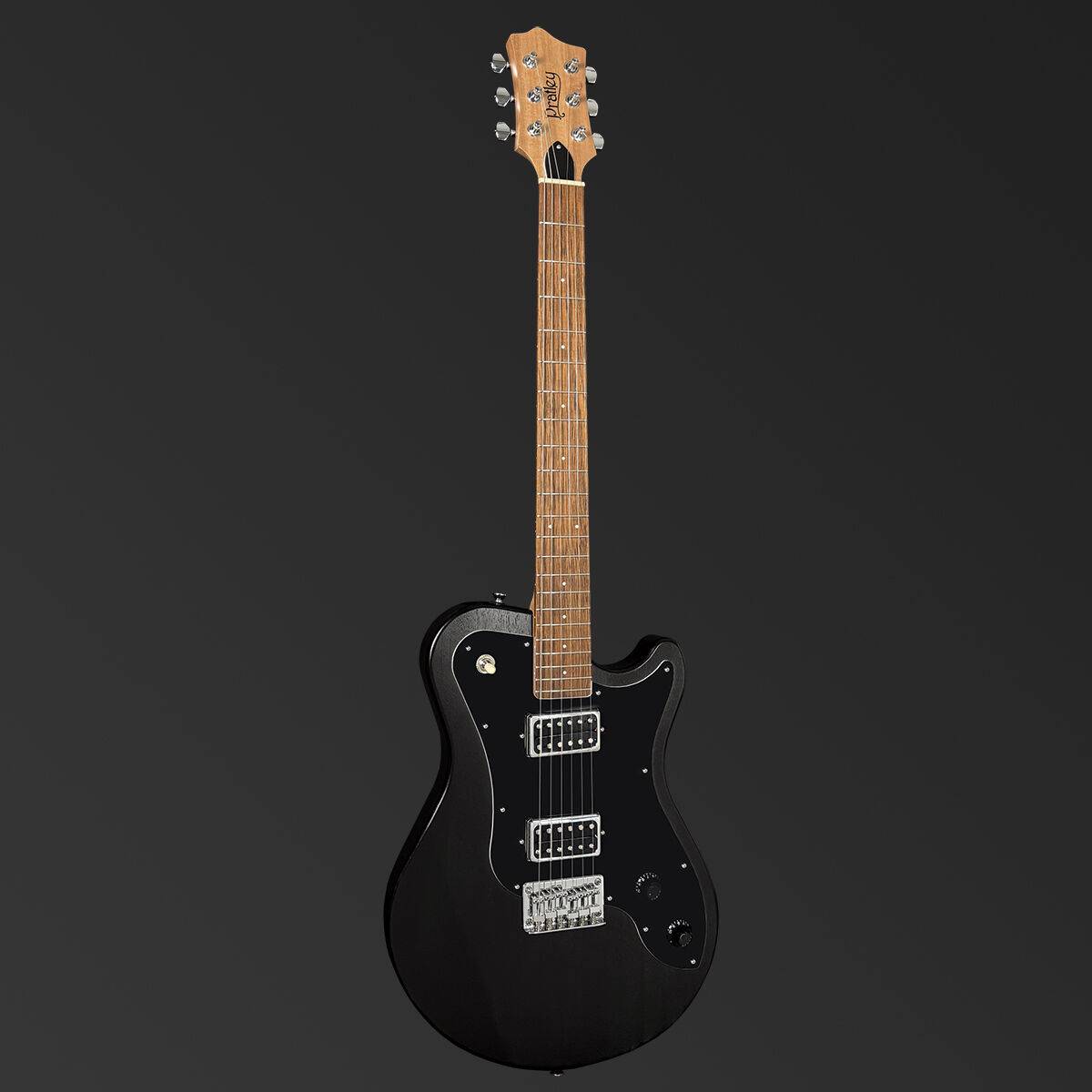 Pratley DVR Single Cutaway Electric Guitar Solid QLD Blue Fig Body Natural Black