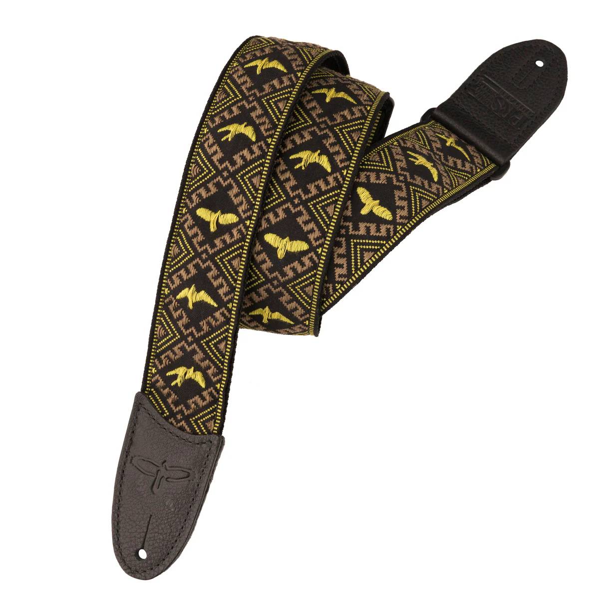 PRS Paul Reed Smith Guitar Strap Hootenanny Yellow & Black Birds