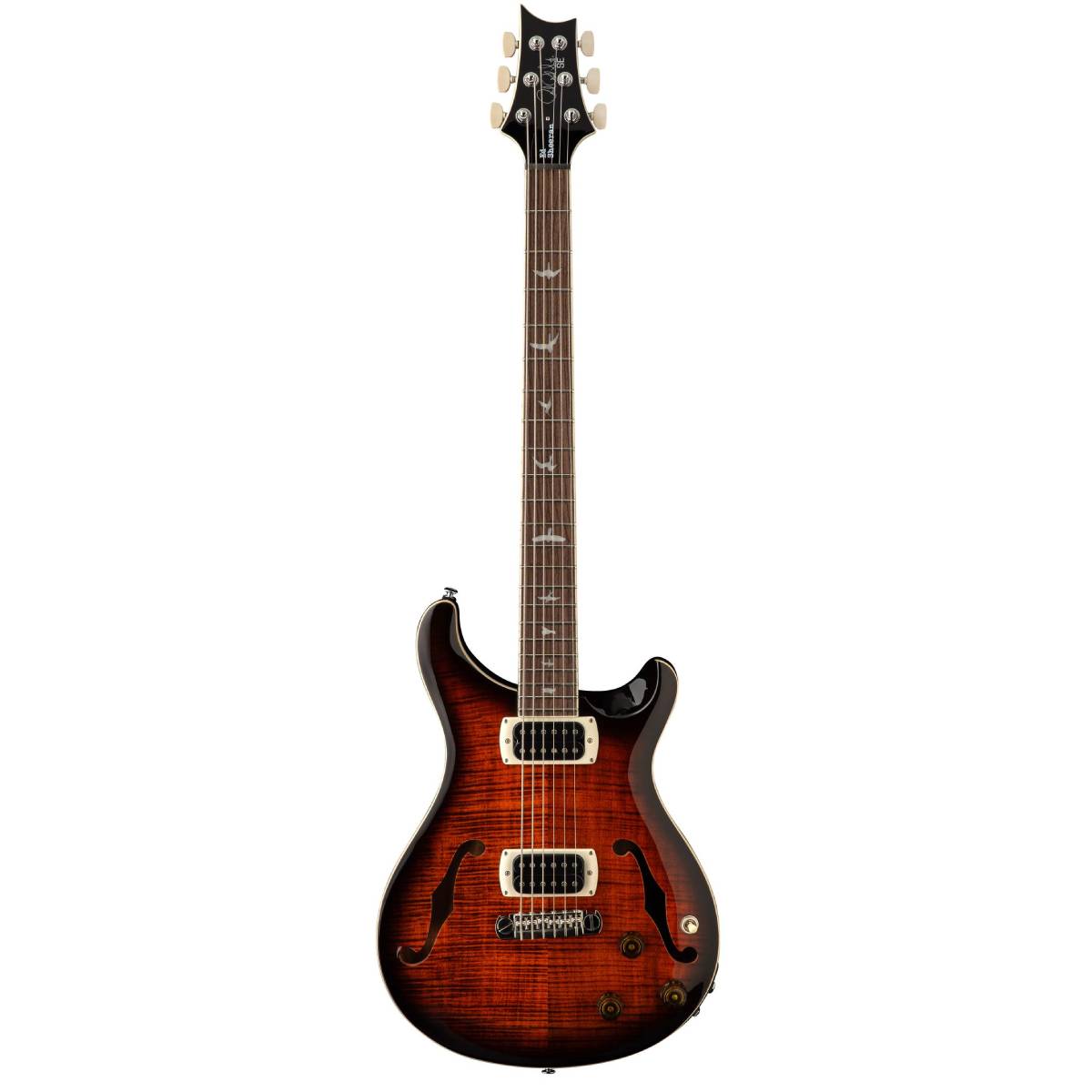 PRS Paul Reed Smith SE Ed Sheeran Hollowbody I Baritone Piezo Electric Guitar Orange Tiger Smokeburst