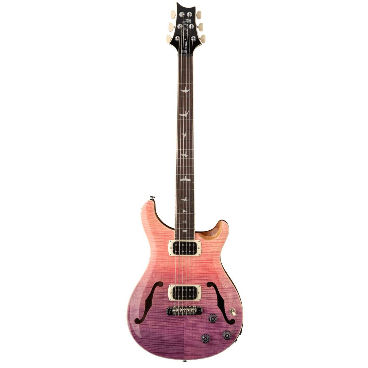 PRS Paul Reed Smith SE Ed Sheeran Hollowbody I Baritone Piezo Electric Guitar Pink Ombre