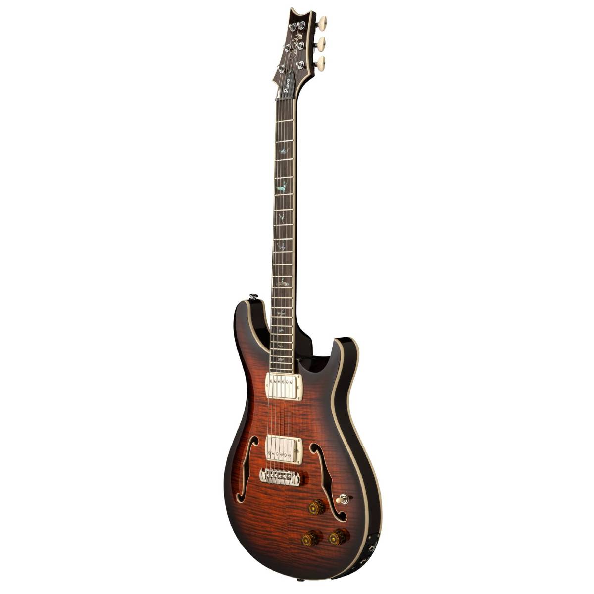 PRS Paul Reed Smith SE Hollowbody II Piezo Electric Guitar Orange Tiger Smokeburst