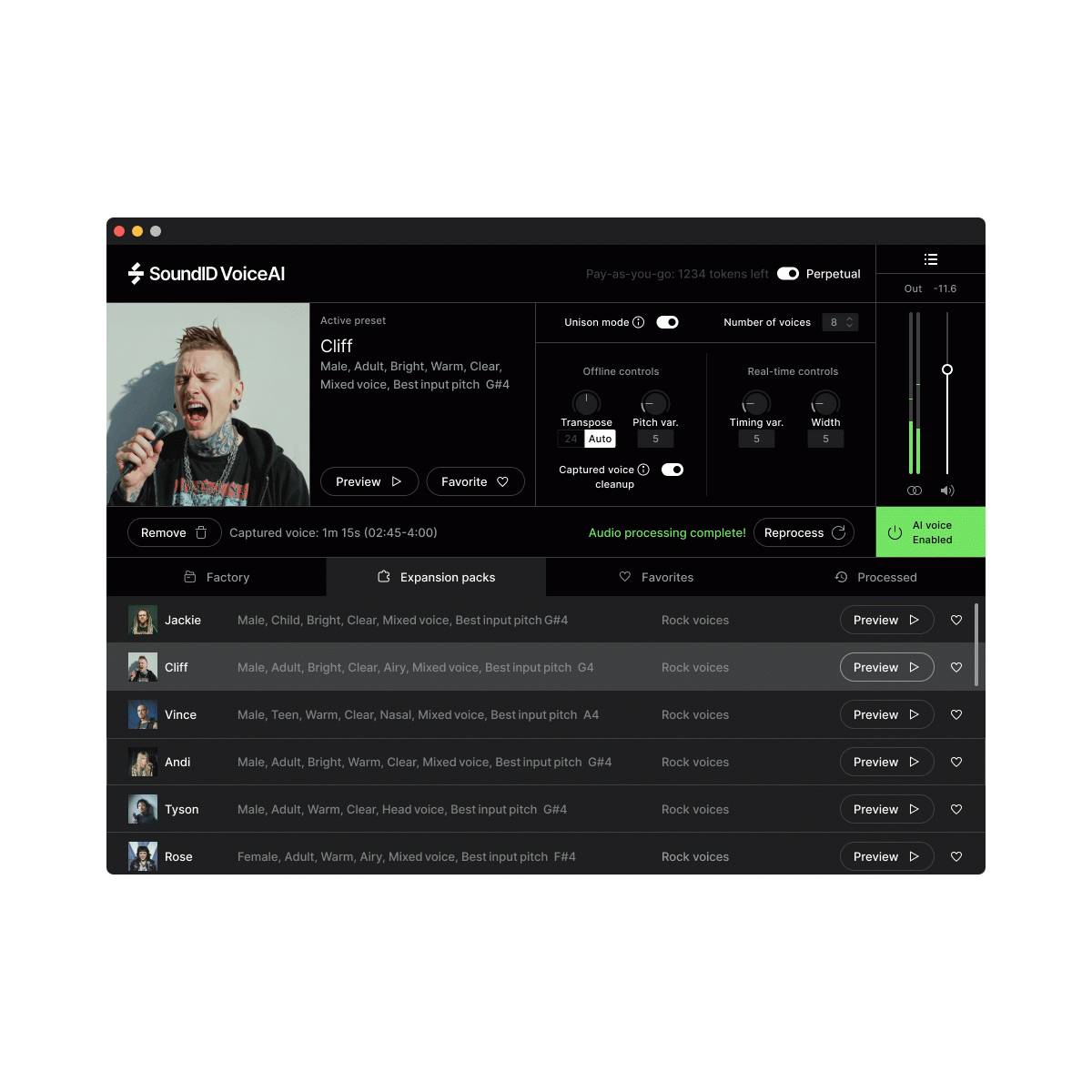 Sonarworks SoundID VoiceAI - Rock Voices Expansion