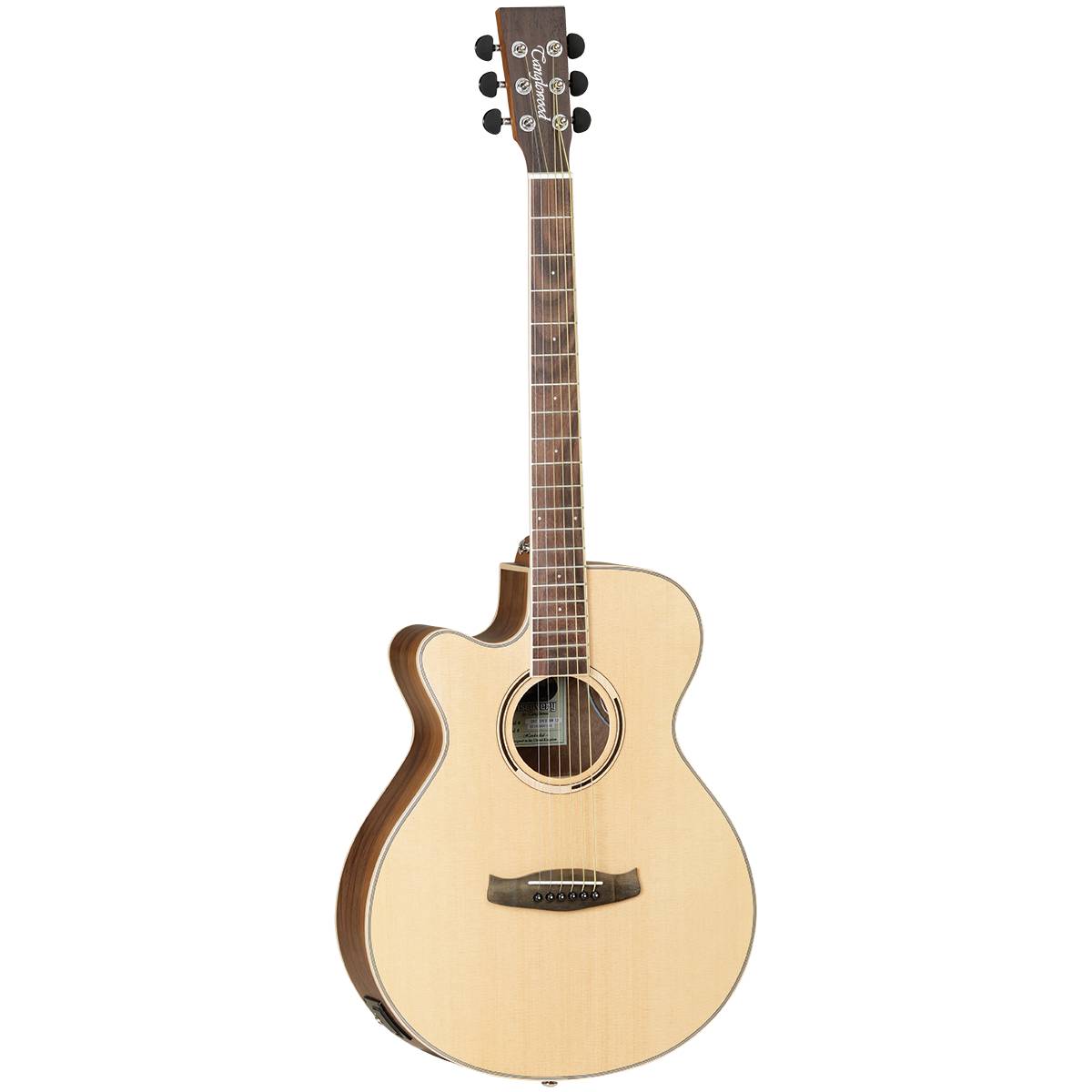 Tanglewood TDBTSFCEBWLH Discovery Exotic Acoustic Guitar Left Handed SuperFolk Black Walnut Natural w/ Cutaway & Pickup