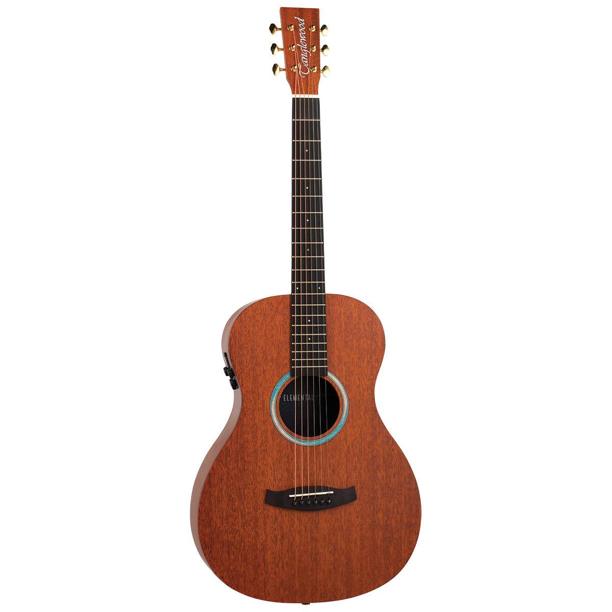 Tanglewood TE8-E-BL Elemental Acoustic Guitar Parlour Solid Mahogany Top w/ Pickup