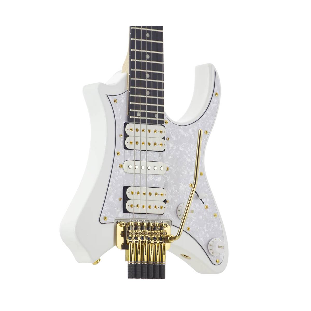 Traveler Guitar Vaibrant 88 Deluxe Headless Electric Guitar Frost White w/ Gigbag