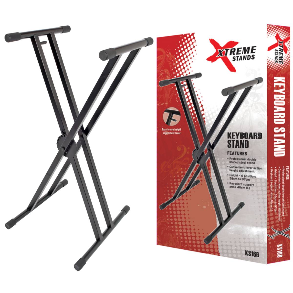 Xtreme KS166 Keyboard/Piano Stand X-Frame Double Braced