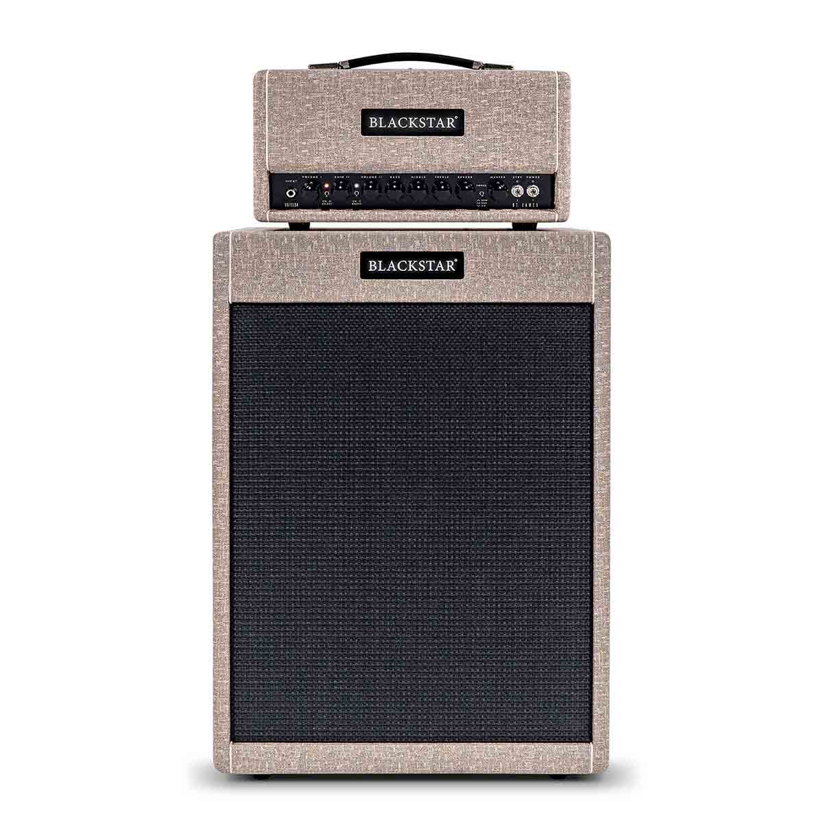 Blackstar St. James 50 EL34 Guitar Amplifier Stack Fawn 50w Head Amp & 212V Vertical Speaker Cabinet